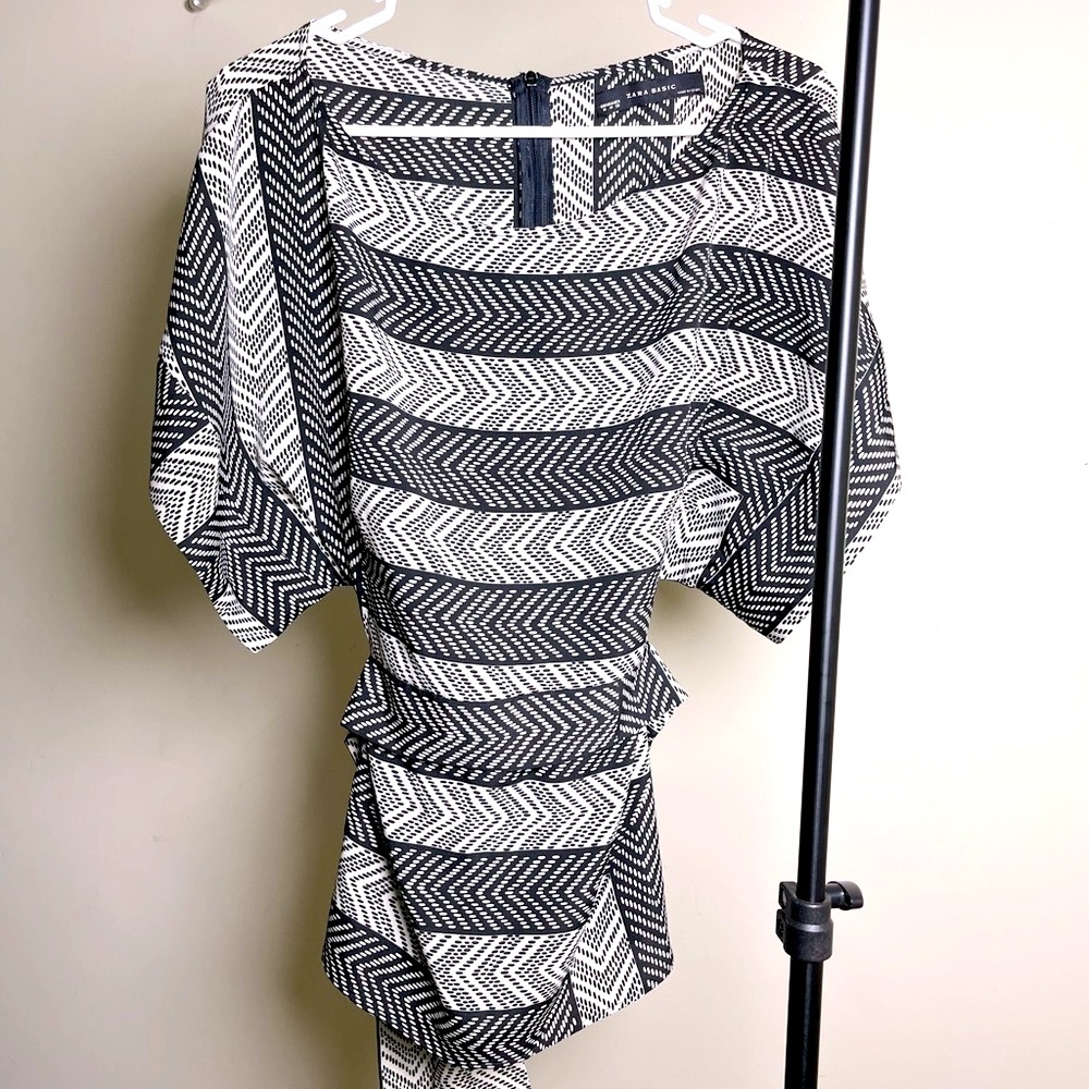 Women’s Zara Basic blouse, size Medium, attached belt that wraps behind waist
